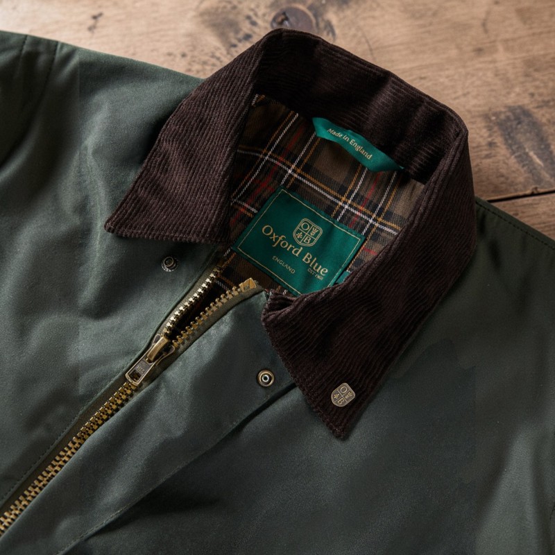 Chaqueta encerada Oxford Blue Countryman Green