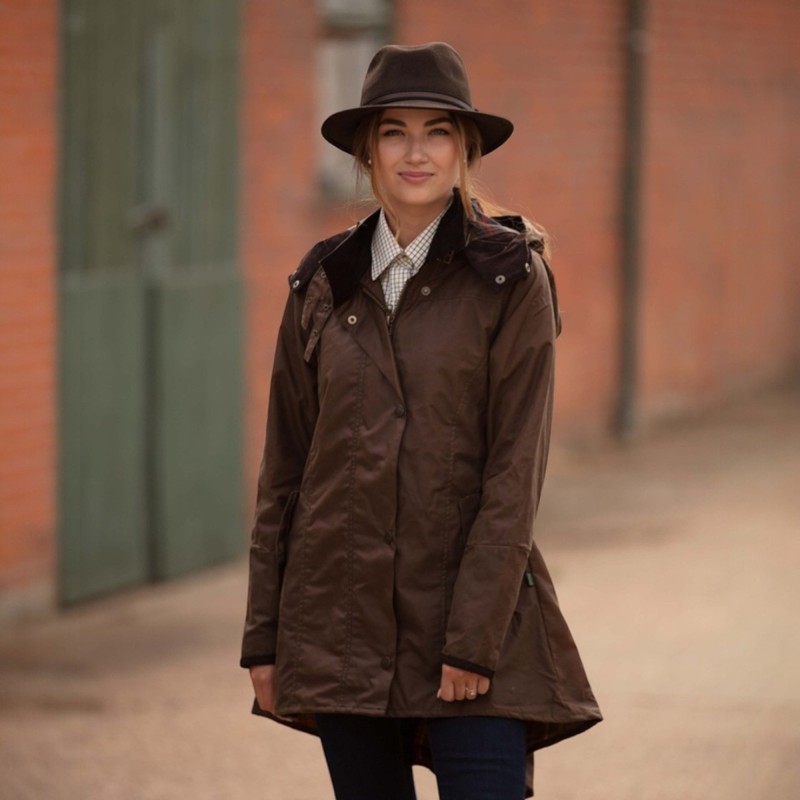 Chaqueta encerada Oxford Blue Olivia Sand