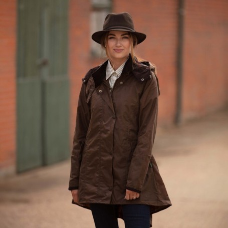 Chaqueta encerada Oxford Blue Olivia Sand