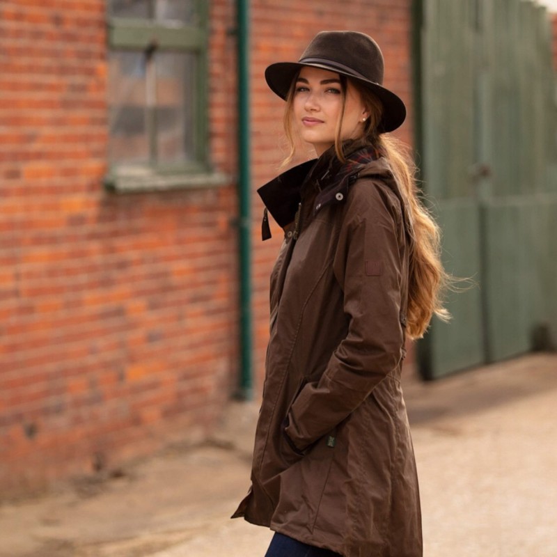 Chaqueta encerada Oxford Blue Olivia Sand