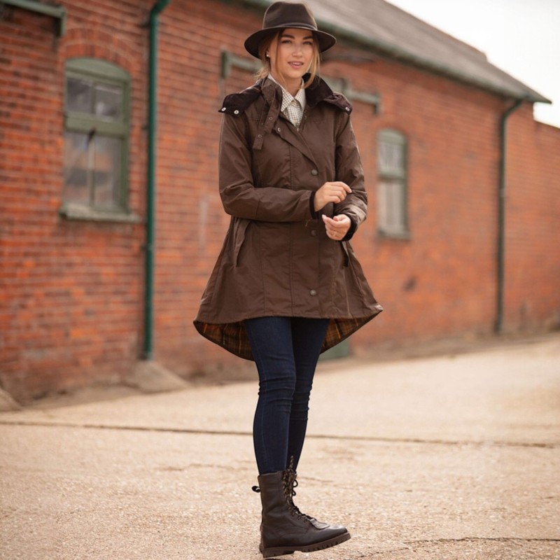 Chaqueta encerada Oxford Blue Olivia Sand