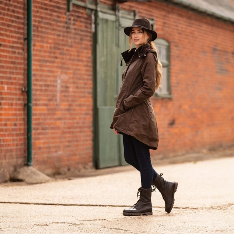 Chaqueta encerada Oxford Blue Olivia Sand