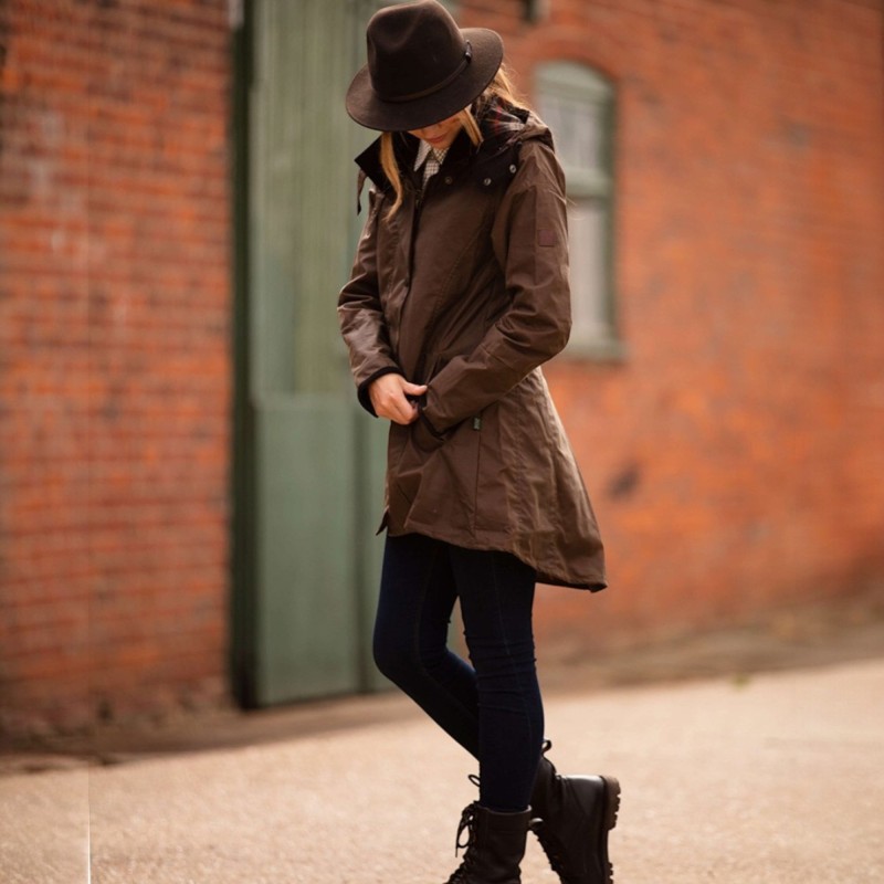 Chaqueta encerada Oxford Blue Olivia Sand