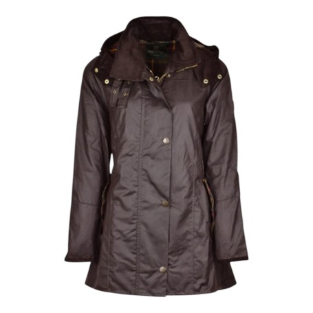 Chaqueta encerada Oxford Blue Olivia Brown