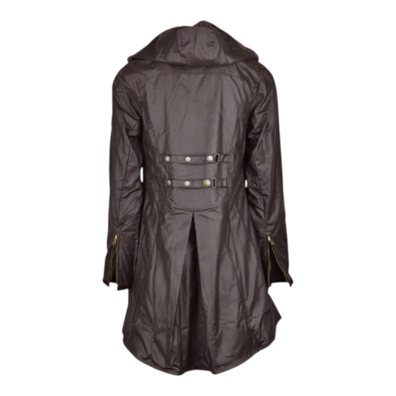 Chaqueta encerada Oxford Blue Olivia Brown