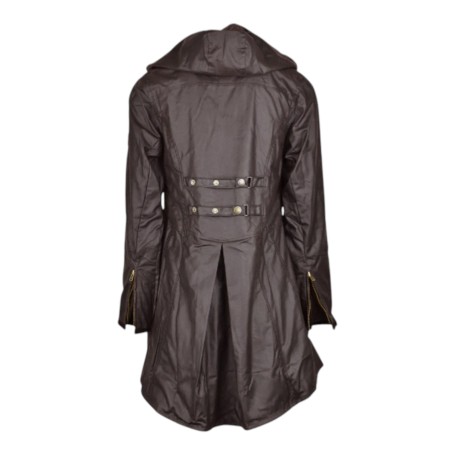 Chaqueta encerada Oxford Blue Olivia Brown