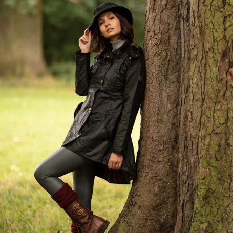 Chaqueta encerada Oxford Blue Olivia Black