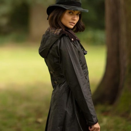 Chaqueta encerada Oxford Blue Olivia Black