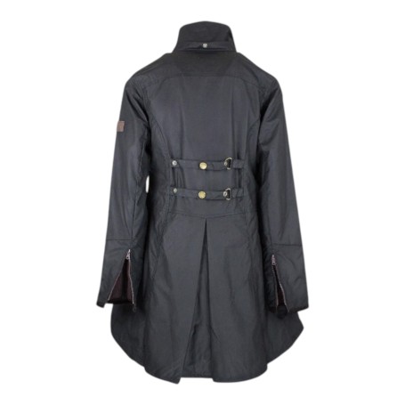 Chaqueta encerada Oxford Blue Olivia Black