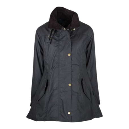 Chaqueta encerada Oxford Blue Olivia Black