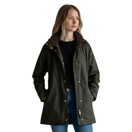 Chaqueta encerada Oxford Blue Olivia Green