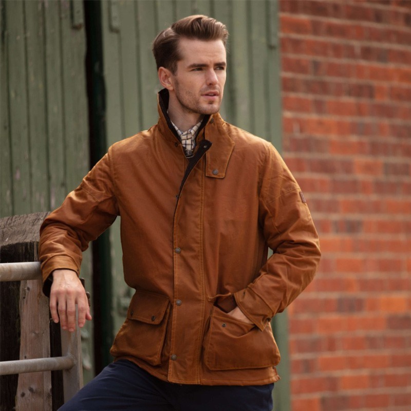 Chaqueta encerada Oxford Blue Kingsbridge Gold