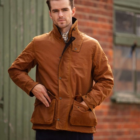 Chaqueta encerada Oxford Blue Kingsbridge Gold