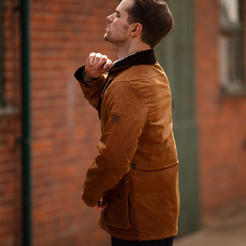 Chaqueta encerada Oxford Blue Kingsbridge Gold