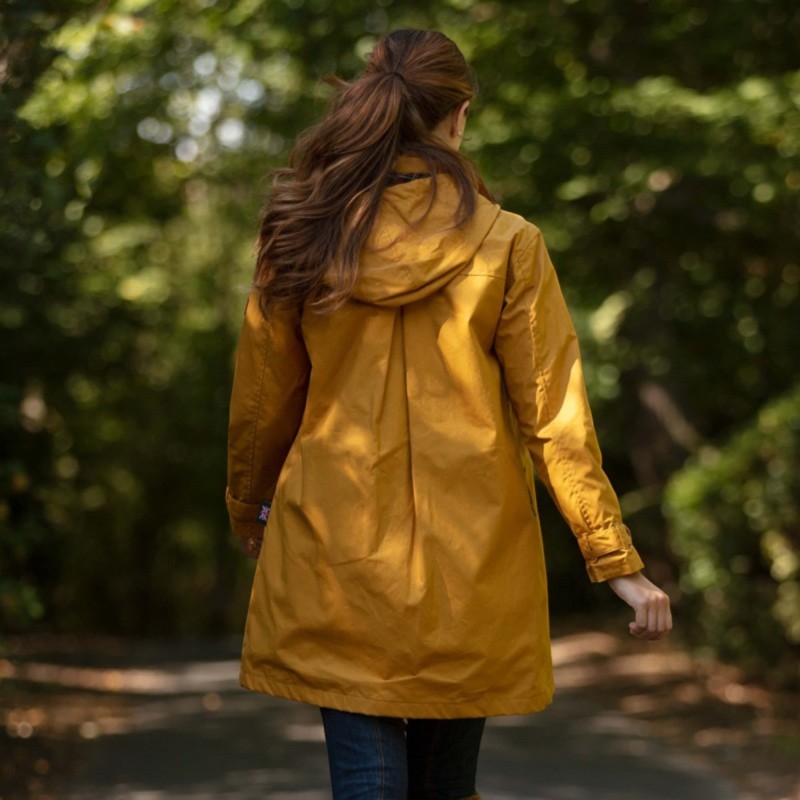 Chaqueta encerada Oxford Blue Brighton Mustard