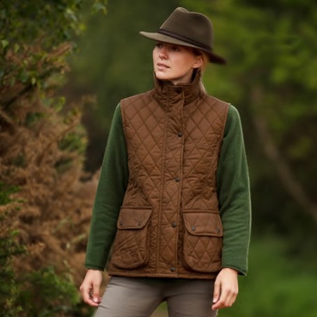 Chaleco encerado Oxford Blue Newbury Quilted Sand