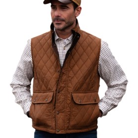 Chaleco encerado Oxford Blue Kensington Quilted Sand