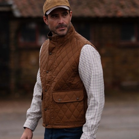 Chaleco encerado Oxford Blue Kensington Quilted Sand