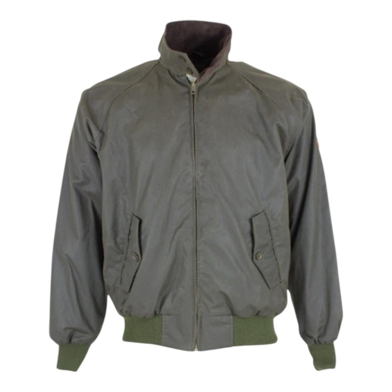 Cazadora encerada Oxford Blue Harrington Olive
