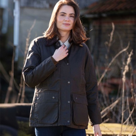 Chaqueta encerfada Oxford Blue Countrygirl Brown