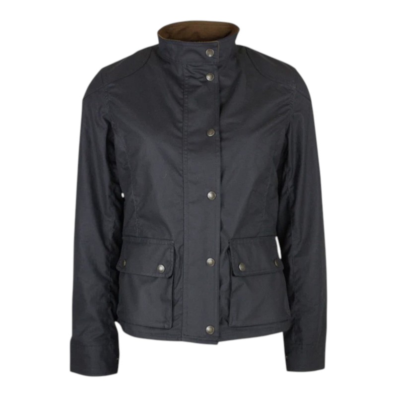 Chaqueta encerada Oxford Blue New York Biker Black