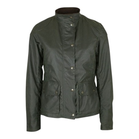 Chaqueta encerada Oxford Blue New York Biker Olive