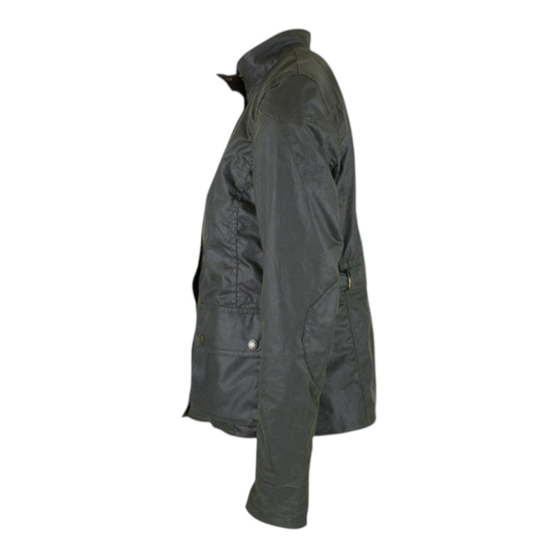 Chaqueta encerada Oxford Blue New York Biker Olive