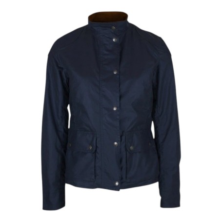 Chaqueta encerada Oxford Blue New York Biker Navy