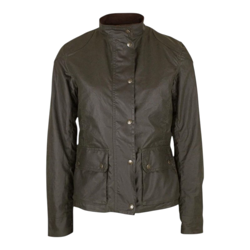 Chaqueta encerada Oxford Blue New York Biker Brown