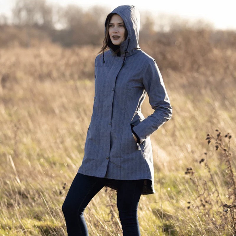 Chaqueta Oxford Blue Tartan Katrina encerada lavable Prince Of Wales