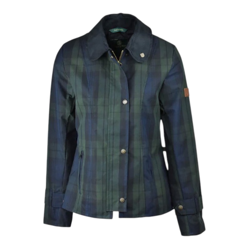 Chaqueta Oxford Blue Tartan Ambre encerada lavable Blackwatch