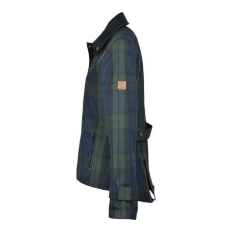 Chaqueta Oxford Blue Tartan Ambre encerada lavable Blackwatch