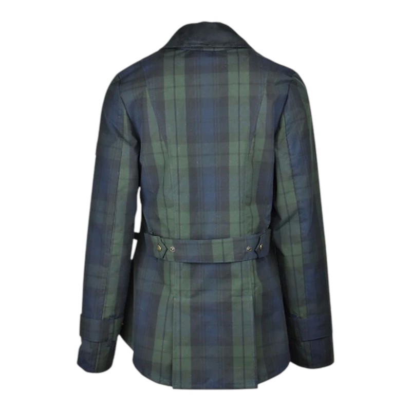 Chaqueta Oxford Blue Tartan Ambre encerada lavable Blackwatch