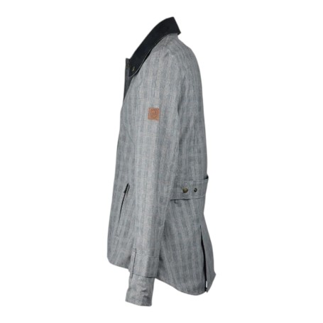 Chaqueta Oxford Blue Tartan Ambre encerada lavable POW