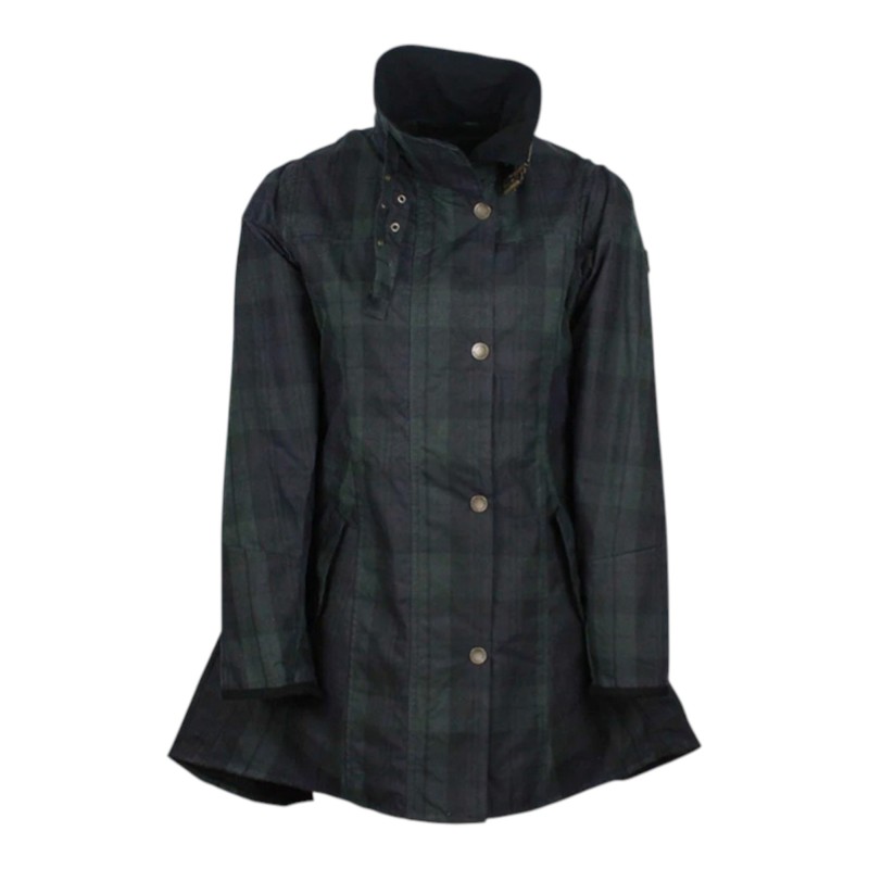 Chaqueta encerada Oxford Blue Tartan Katrina Blackwatch