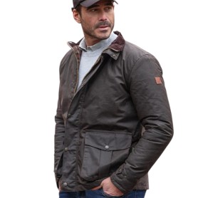 Chaqueta encerada Oxford Blue Kendal Brown