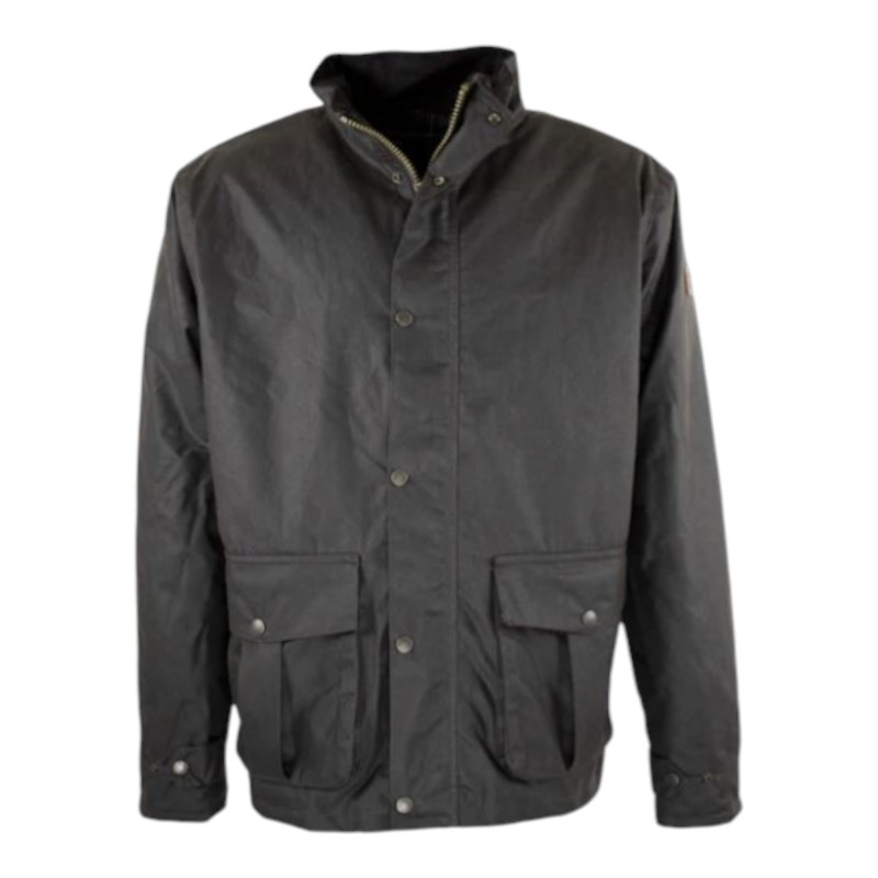 Chaqueta encerada Oxford Blue Kendal Brown