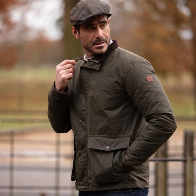 Chaqueta encerada Oxford Blue Kendal Green