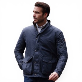 Chaqueta encerada Oxford Blue Kendal Navy