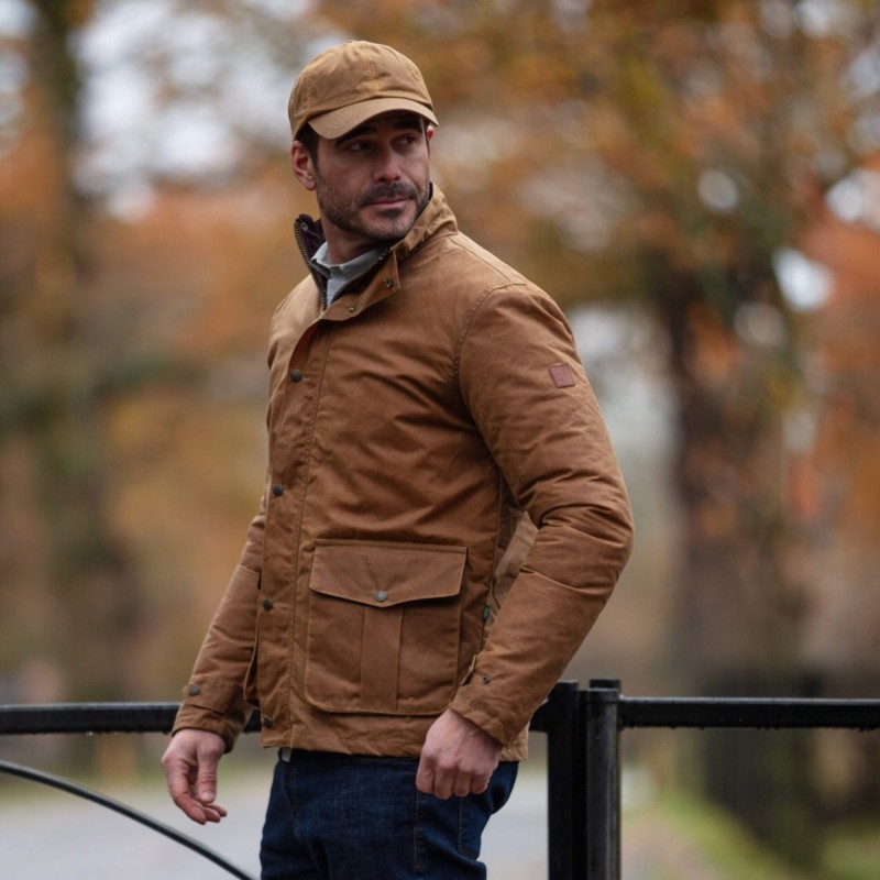Chaqueta encerada Oxford Blue Kendal Sandstone