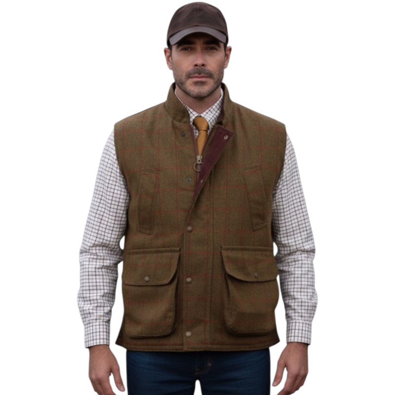 Chaleco Oxford Blue Brampton Tweed Dark Green
