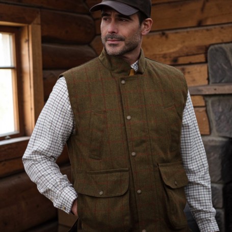 Chaleco Oxford Blue Brampton Tweed Dark Green