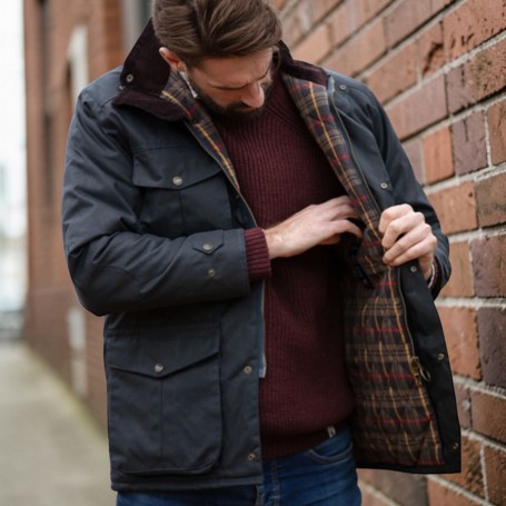 Chaqueta encerada Oxford Blue Fiskar Navy