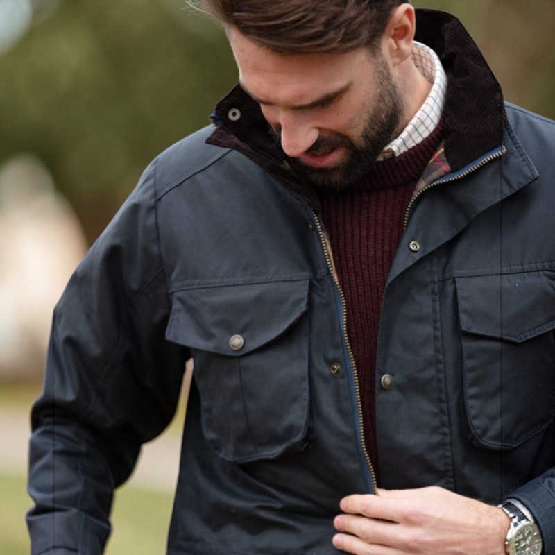 Chaqueta encerada Oxford Blue Fiskar Navy