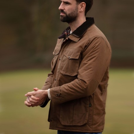 Chaqueta encerada Oxford Blue Fiskar Sand