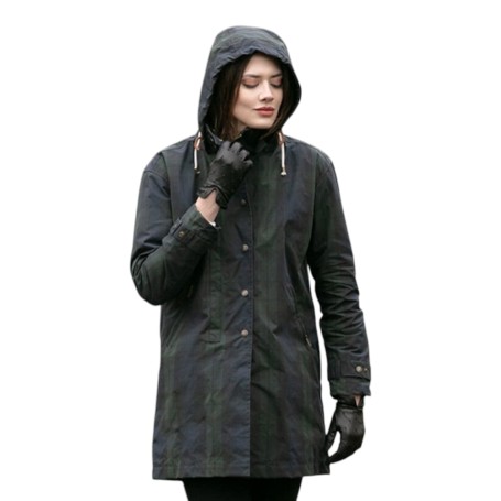 Chaqueta Oxford Blue Tartan Brighton encerada lavable Blackwatch