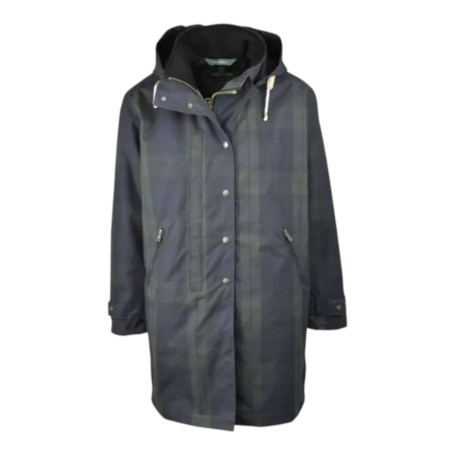 Chaqueta Oxford Blue Tartan Brighton encerada lavable Blackwatch