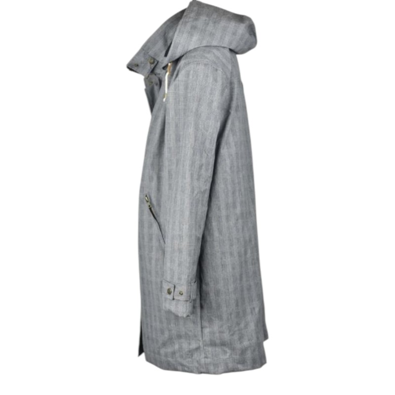 Parka Oxford Blue Tartan Brighton encerada lavable Prince of Wales