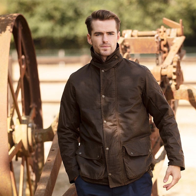 Chaqueta encerada Oxford Blue Chelsea Padded Wax Antique Caramel