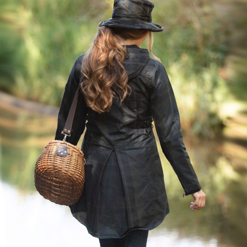 Chaqueta encerada Oxford Blue Tartan Katrina Dundee